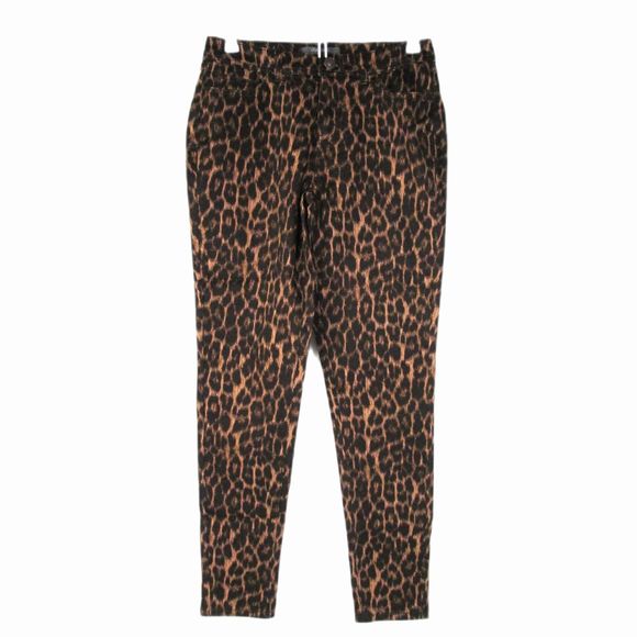 Lisa Rinna Natural Leopard Skinny Jeans Size 0 Cotton Polyester Blend (B16-171) - Picture 1 of 10